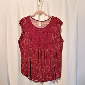 Faded Glory cap sleeve top Women's XL